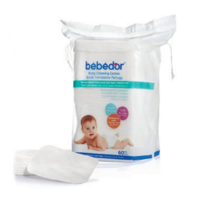 Coton Carrés Larges Bébé d'or 60unités Accessoires de toilette 