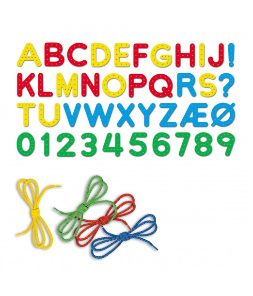 Quercetti Jeu de Lassage Lettres & Chiffres Montessori 3-7ans 2
