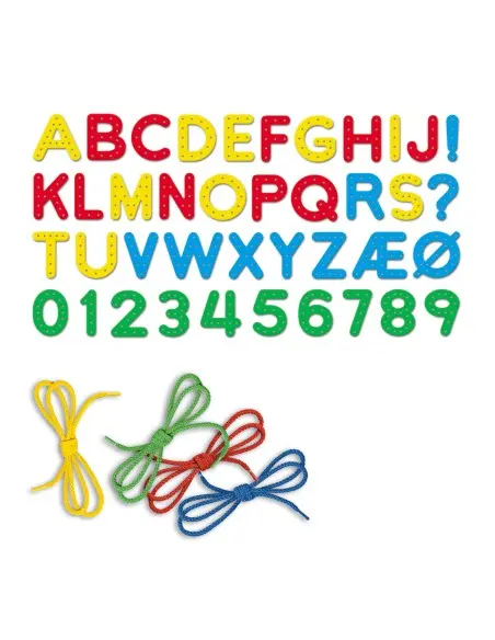 Quercetti Jeu de Lassage Lettres & Chiffres Montessori 3-7ans