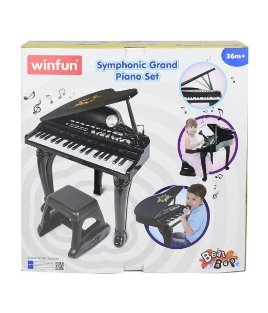 Winfun grand piano black 37 keys with microphone from 3 years