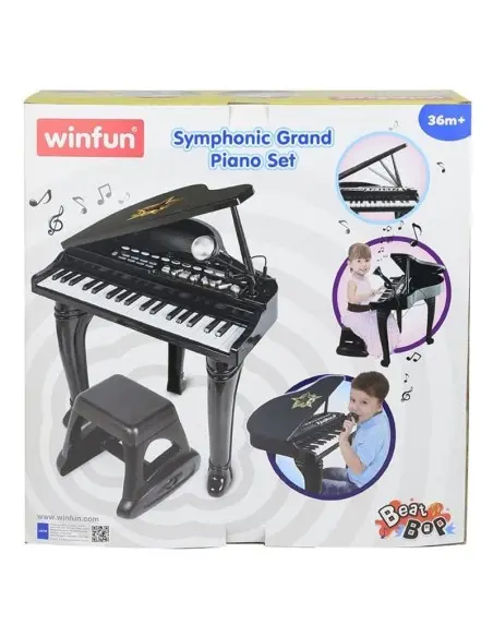 Winfun grand piano black 37 keys with microphone from 3 years