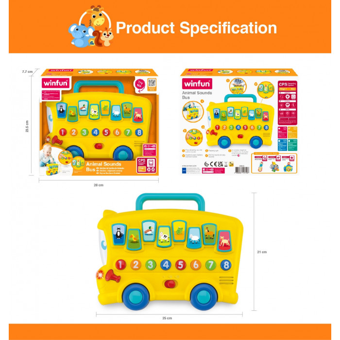 Winfun Bus des Animaux 6M+ Univers Bébé - winfun Maroc