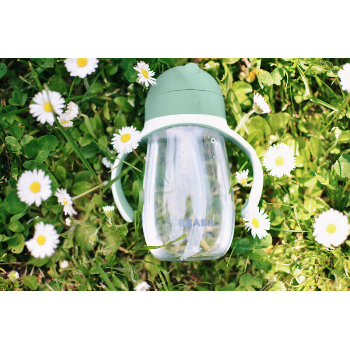 Tasse à paille Béaba 300ml Vert Vaisselle bébé - Beaba Maroc