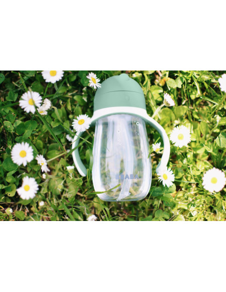 Tasse à paille Béaba 300ml Vert Vaisselle bébé - Beaba Maroc