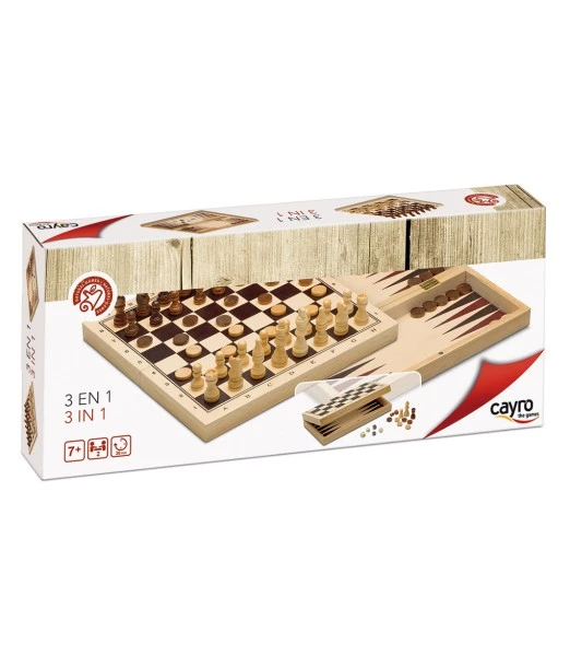 Cayro 3-in-1 wooden games from 7 years