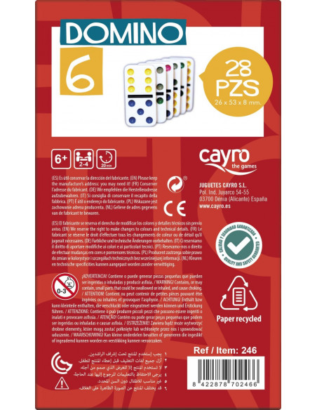 Cayro Domino Double 6 6ans+ Univers Enfant - Cayro the games