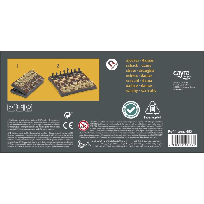 Cayro Jeu De Dames Et D'échecs Voyage 7 ans + Univers Enfant -