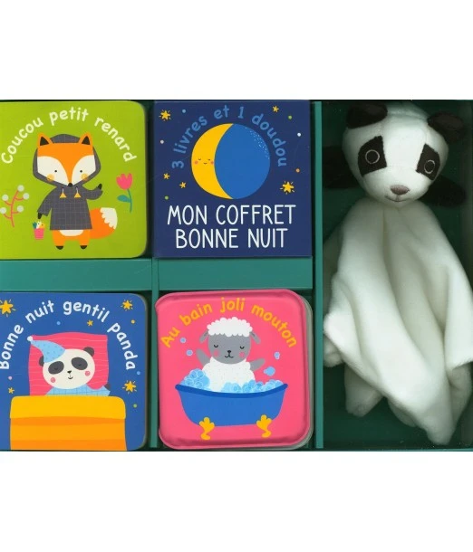 My bedtime box with 3 books and 1 Panda comforter from 3 years