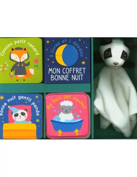 My bedtime box with 3 books and 1 Panda comforter from 3 years