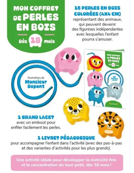 Mon coffret de perles en bois 18m + Livres & Activités - Maroc