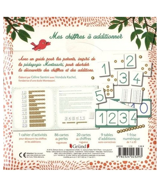 Montessori Mes chiffres à additionner 3 ans + Livres & 2