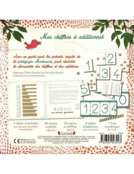 Montessori Mes chiffres à additionner 3 ans + Livres &