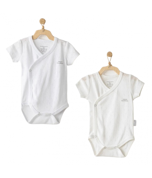 Lot 2 Body demi Manches 100% Coton Blanc Body - Maroc
