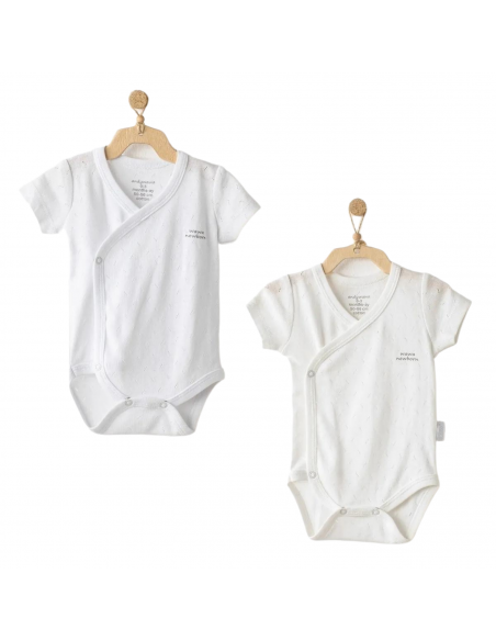 Lot 2 Body demi Manches 100% Coton Blanc Body - Maroc