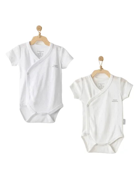 Pack of 2 short-sleeve bodysuits 100% cotton White / Off-white