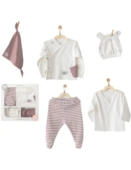 Coffret Naissance 100% Coton 5 Pièces Tortue Tenue de sortie 