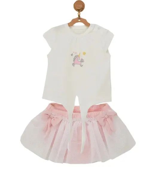 Tenue Bébé 2 Pièces Chic 100% Coton Flamant Rose