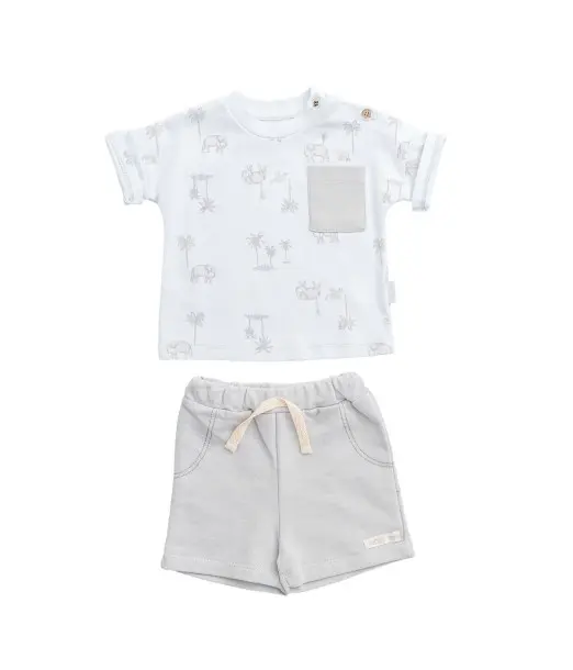 Tenue 2 Pièces 100% Coton Eléphant Tenue de sortie - Maroc