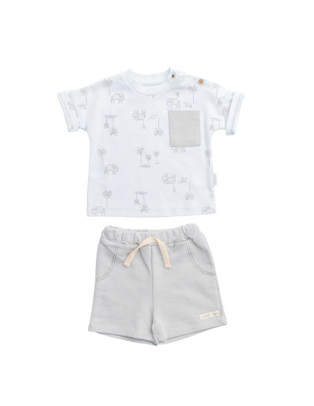 Tenue 2 Pièces 100% Coton Eléphant Tenue de sortie - Maroc