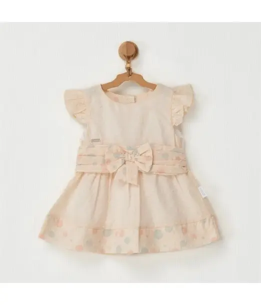 Robe Bébé Pompon Crème Vanille Ecru Accueil - Maroc