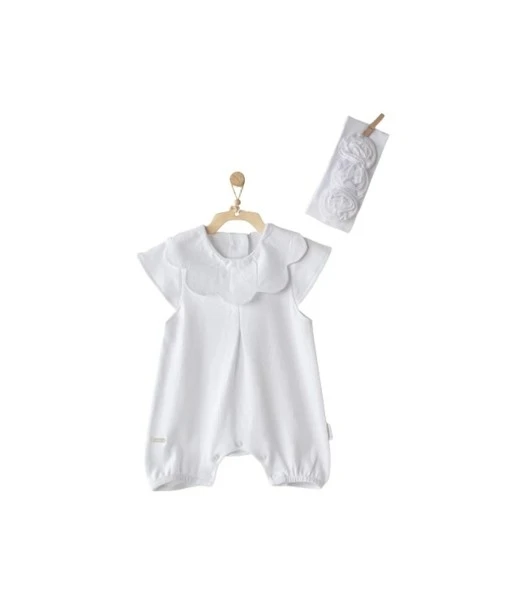 Chic white baby romper outfit 100% cotton