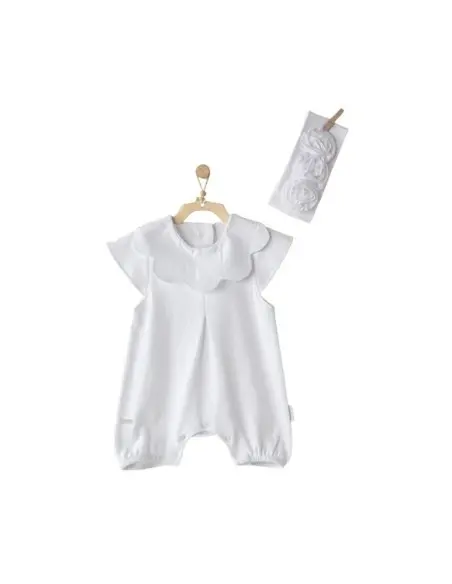 Chic white baby romper outfit 100% cotton