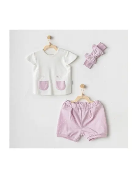 Baby outfit - Funny Bunny 3-piece set for baby girl 100% cotton