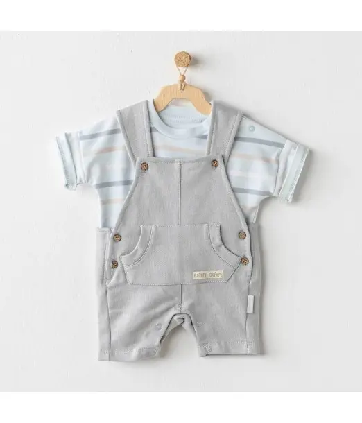 Ensemble Salopette Bleu Clair à imprimé Safari Tenue de sortie 