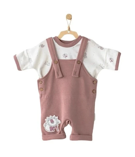 Zebra-print dungarees set