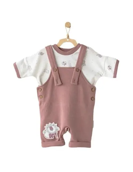 Zebra-print dungarees set