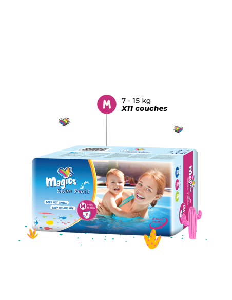 Couches de Piscine taille M – 4 (9-15kg) Magics dans Couches Bébé chez Baby And Mom Maroc