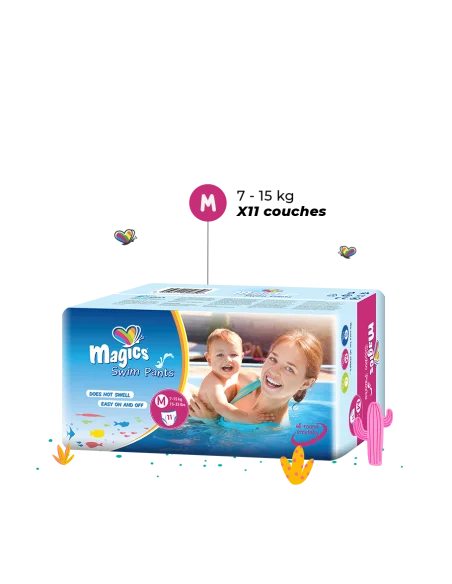 Couches de Piscine taille M – 4 (9-15kg) Magics Couches Bébé -
