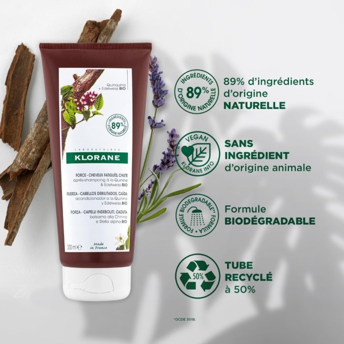 Klorane Après-shampoing à la Quinine & Edelweiss BIO Cheveux &