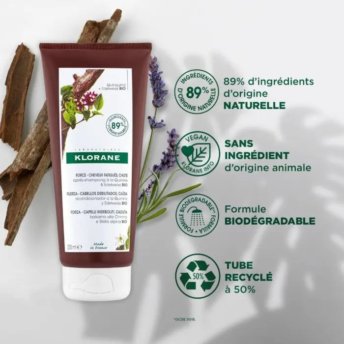 Klorane Après-shampoing à la Quinine & Edelweiss BIO Cheveux &