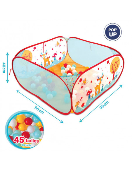 Ludi Aire d'éveil pop up lapin avec 45 balles 6 mois + Univers