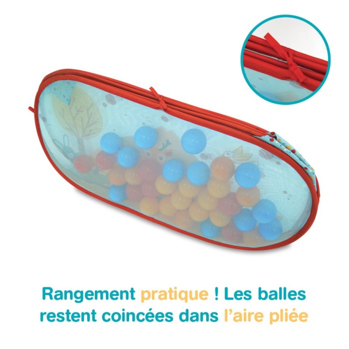 Ludi Aire d'éveil pop up lapin avec 45 balles 6 mois + Univers