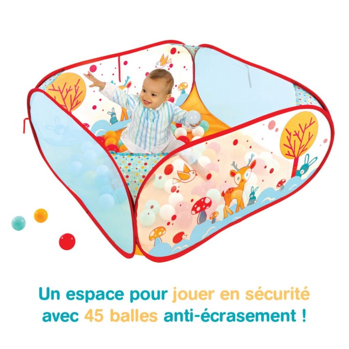 Ludi Aire d'éveil pop up lapin avec 45 balles 6 mois + Univers