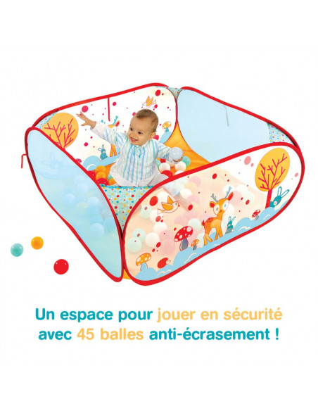 Ludi Aire d'éveil pop up lapin avec 45 balles 6 mois + Univers