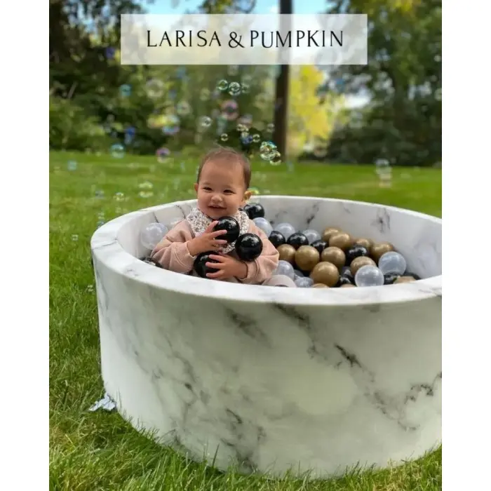 LARISA & PUMPKIN – Piscine à balles Marbre Gris Piscine -