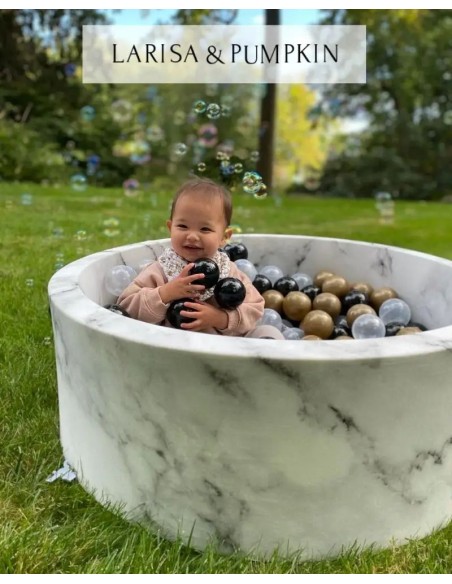 LARISA & PUMPKIN – Piscine à balles Marbre Gris Piscine -