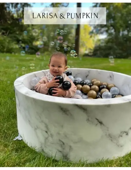 LARISA & PUMPKIN – Piscine à balles Marbre Gris Piscine -