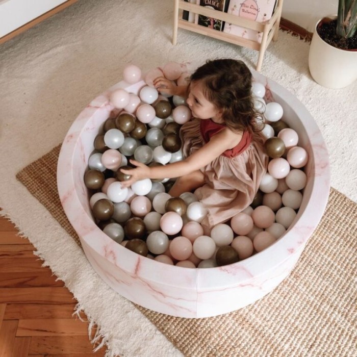 LARISA & PUMPKIN – Piscine à balles Marbre Rose Piscine -