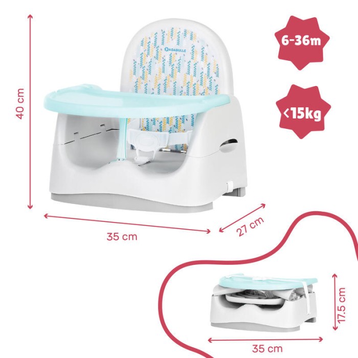 Badabulle Rehausseur de chaise Trendy Meal 6 à 36 mois Chaise