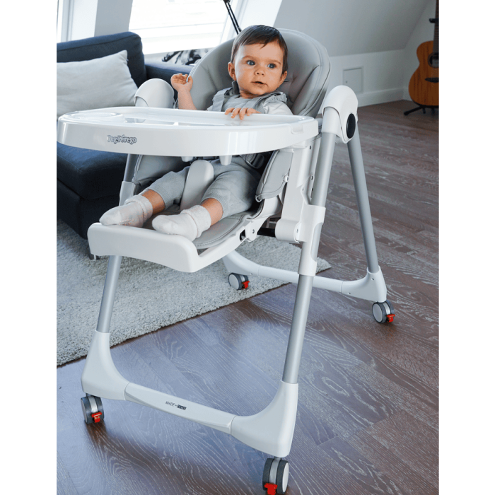 Peg Perego Chaise haute Prima Pappa follow Me Linear Grey