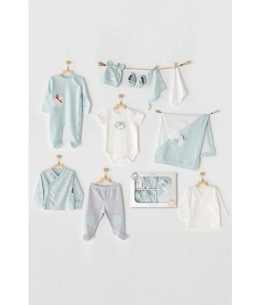 Newborn 10-piece 100% cotton gift set Snow