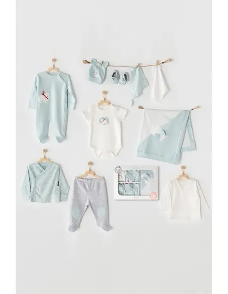 Newborn 10-piece 100% cotton gift set Snow