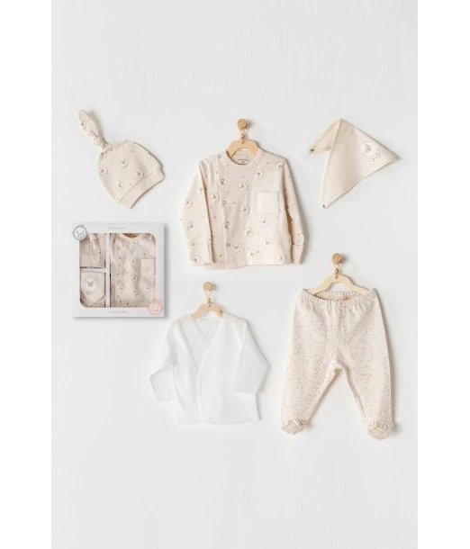 Newborn gift set 100% cotton 5-piece Sheep