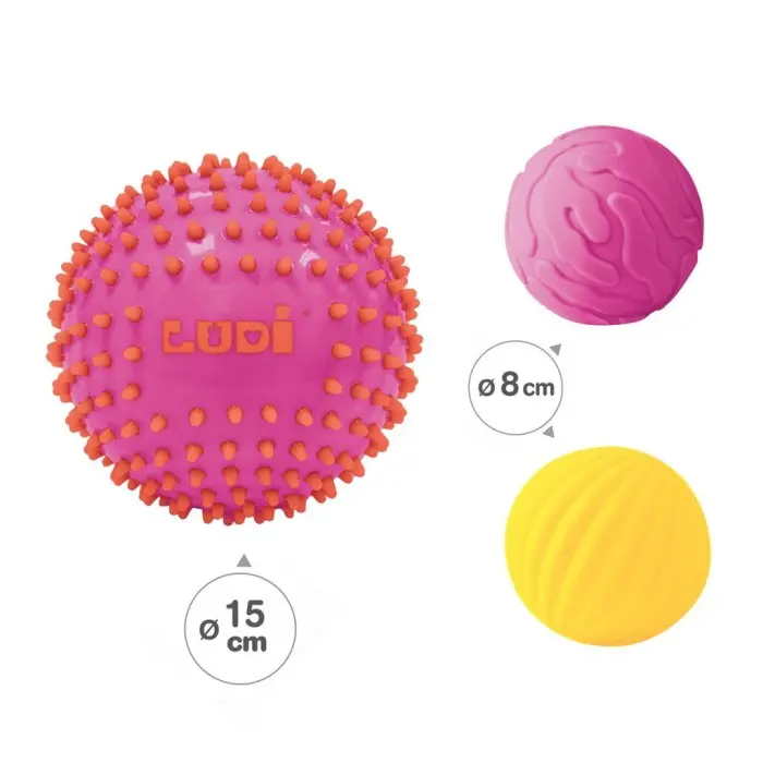 Ludi 3 Balles Sensorielles « Roses » 6m+ Jouet - Ludi Maroc