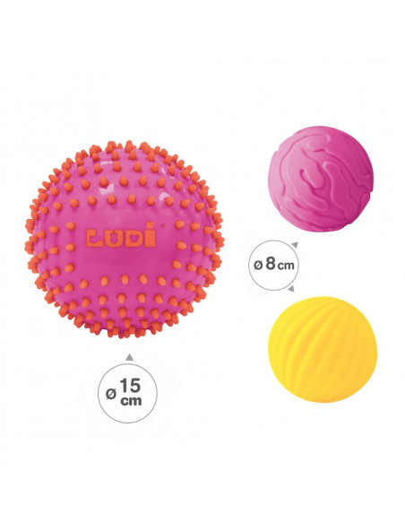 Ludi 3 Balles Sensorielles « Roses » 6m+ dans Jouet chez Baby And Mom Maroc