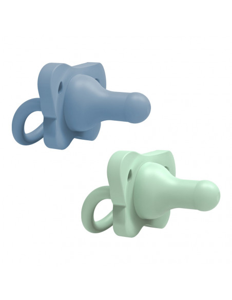 Dr Brown’s Sucette en silicone 0-6 mois HappyPaci Bleu & Vert